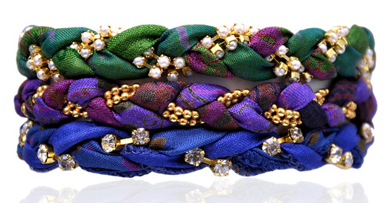 Vintage sari bracelets - UPCYCLIST